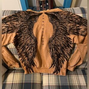 Rust colored affliction sweatshirt, size large, worn once